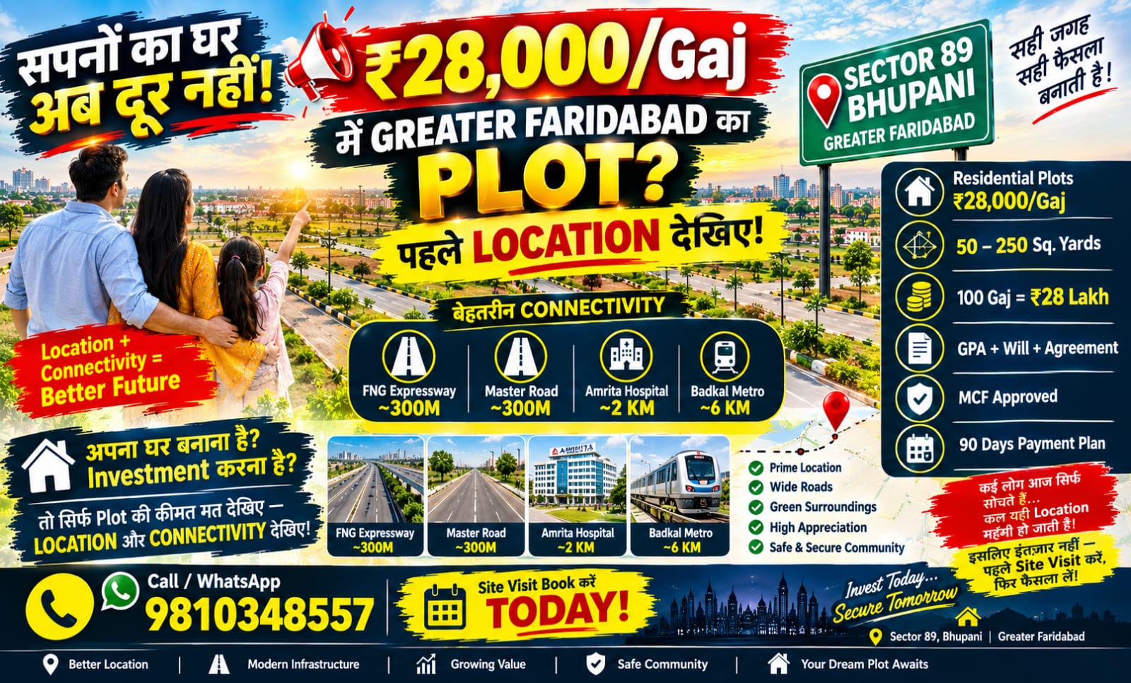 Residential Plot for Sale in Greater Faridabad – SecureNest Realty